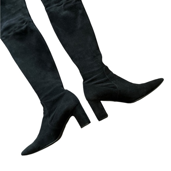 STUART WEITZMAN Suede Leather Pointy Thighland Over The Knee Heeled Boots - Picture 9 of 13
